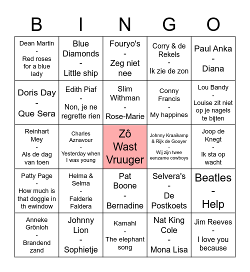 Muziek allerlei 1 Bingo Card