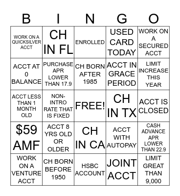 BINGO Card