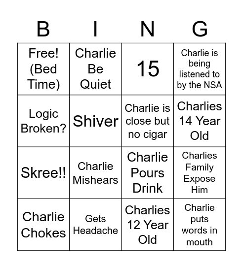 Charlies Bingo Card