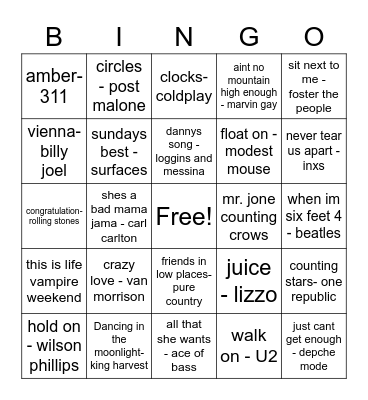 weekend chilz Bingo Card