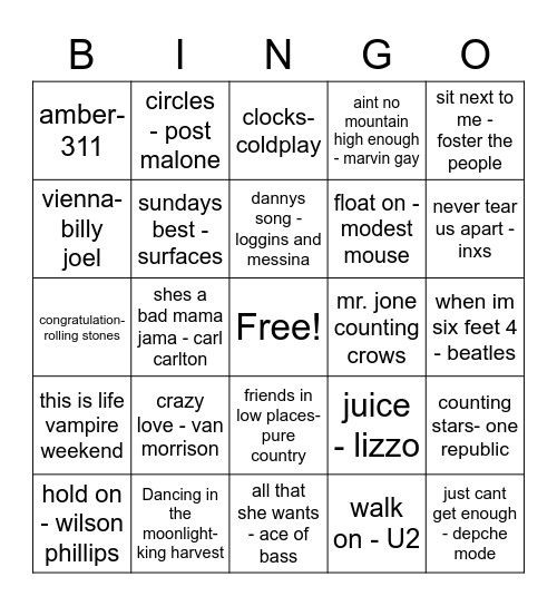 weekend chilz Bingo Card