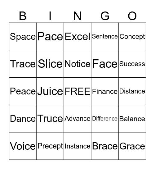 Soft C BINGO Card