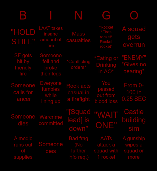 38th Bingo Card