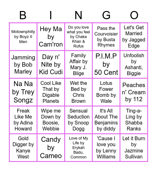 !BLACK MU$IC! Bingo Card
