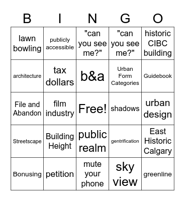 Monday Funday Bingo Card