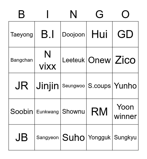 ENA94KENTO Bingo Card