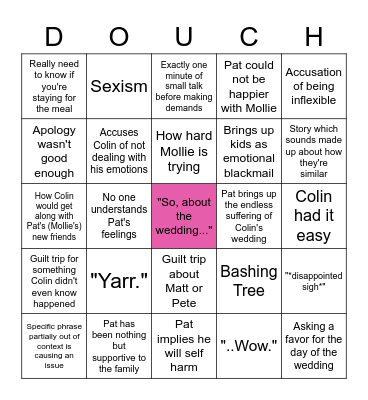 PAT PHONE CALL BINGO Card
