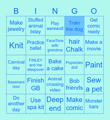 Tess’s Bingo Card