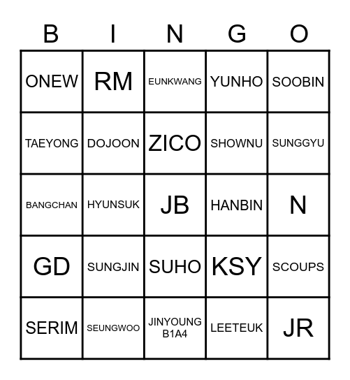 ENA97KOOKIE Bingo Card