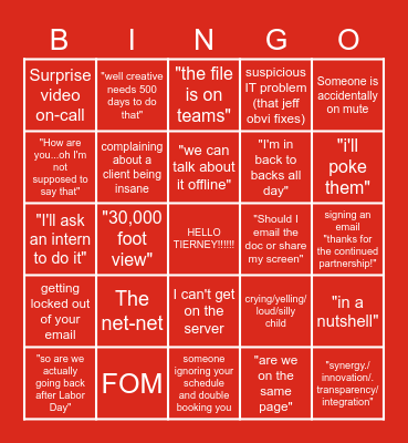 making WFH more and more fun by the day Bingo Card