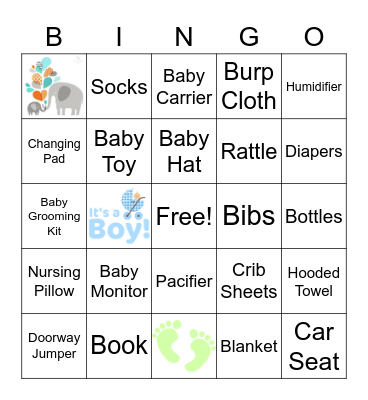 Baby Bingo Card