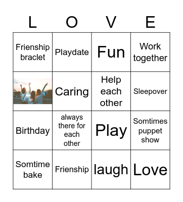 Friend Bingo Card