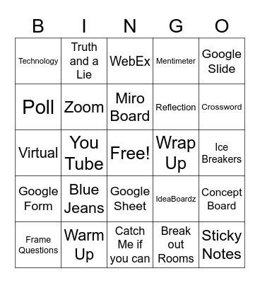 Virtual Engagement Activities Bingo Card