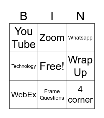 Virtual Engagement Activities Bingo Card