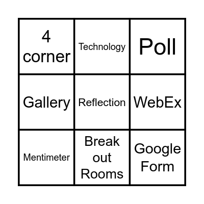 Virtual Engagement Activities Bingo Card
