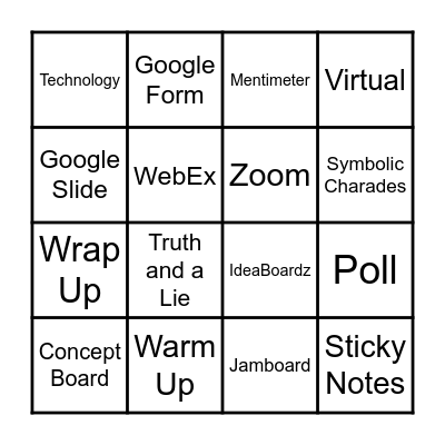 Virtual Engagement Activities Bingo Card