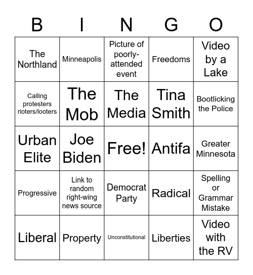 Jason Lewis Bingo Card