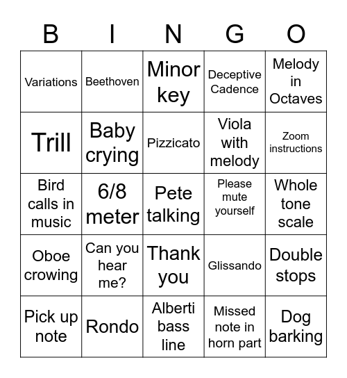 Bingo for Linda Bingo Card