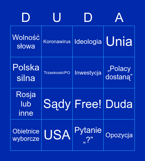 Codzienna propaganda 2.0 Bingo Card