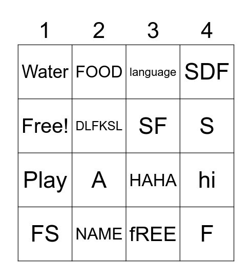 Bingo PTK Bingo Card