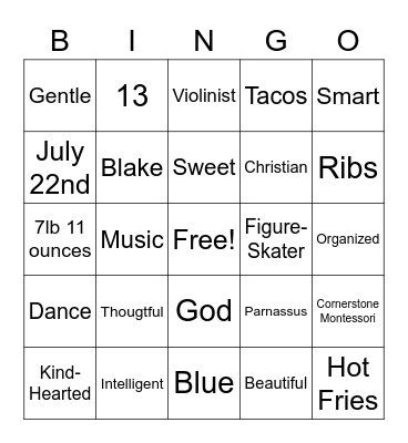 Fabulous Macaella Bingo Card
