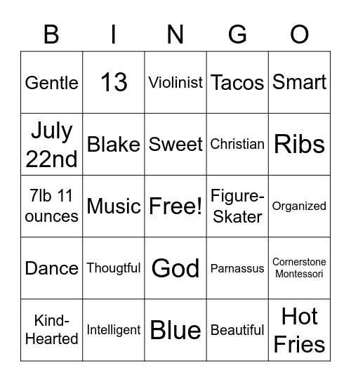 Fabulous Macaella Bingo Card