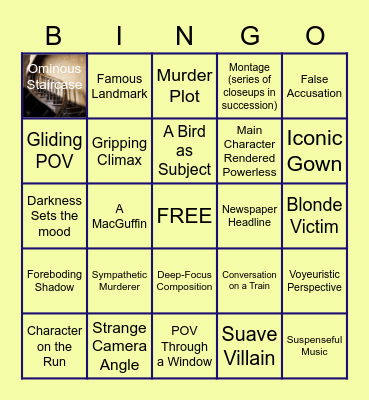 Hitchcock Bingo Card