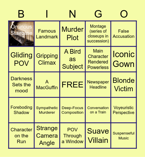 Hitchcock Bingo Card