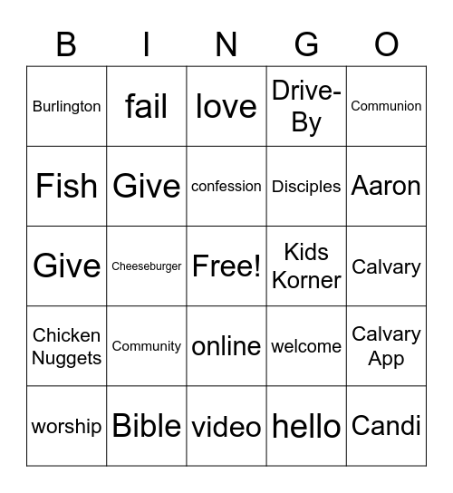 CB Kids for July 26 Bingo Card