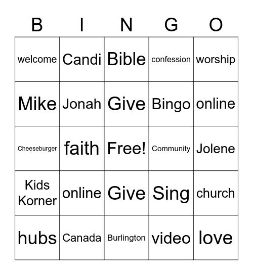 CB Kids for July 26 Bingo Card