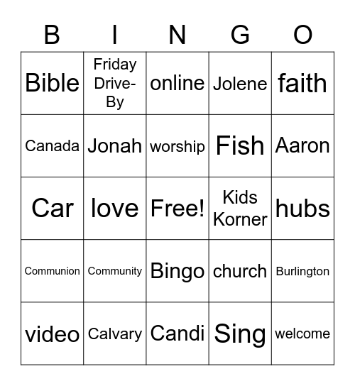 CB Kids for July 26 Bingo Card