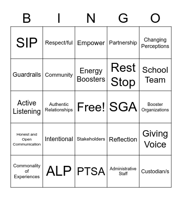 Student Bingo Card