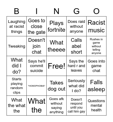 Avelino BINGO Card