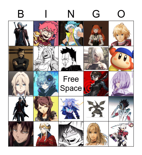 Favorite Character Bingo Card