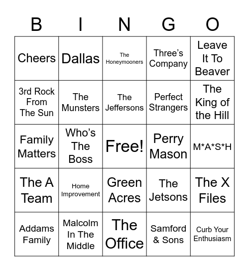 Total-Quiz.com Presents Radio Bingo: TV Themes Bingo Card
