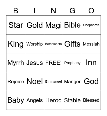 Christmas Bingo Card
