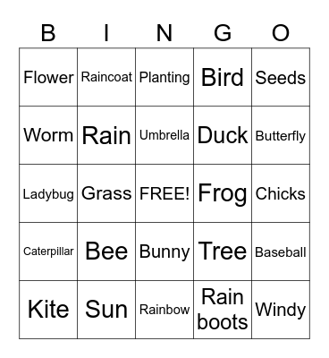 Spring Bingo Card