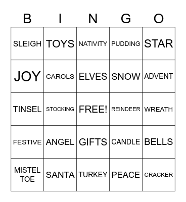 Christmas Bingo Card