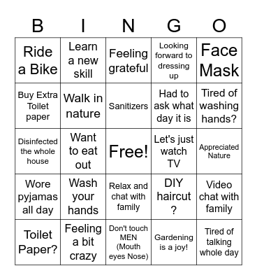 KT Family Bingo Card