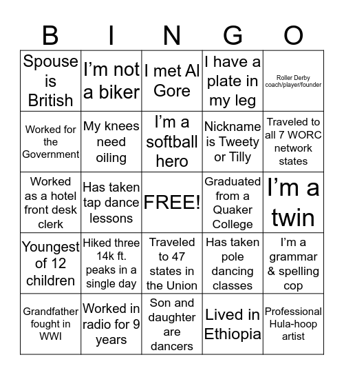 Buddy Bingo Card