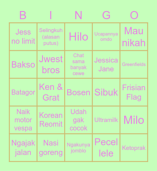 Doyeon Bingo Card