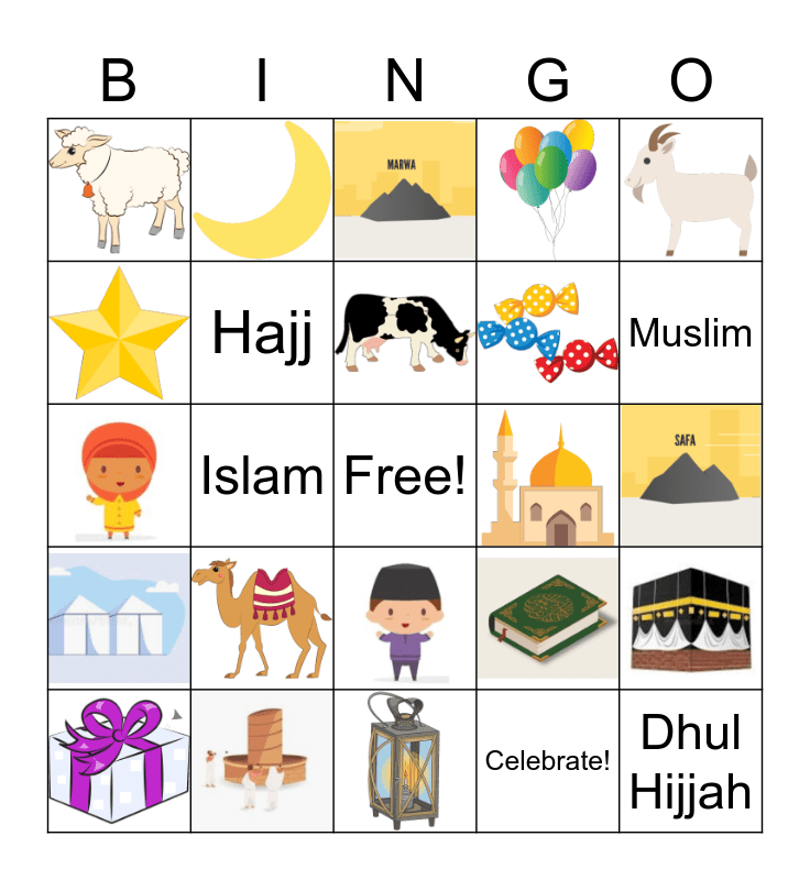 Eid Al-Adha Bingo Card