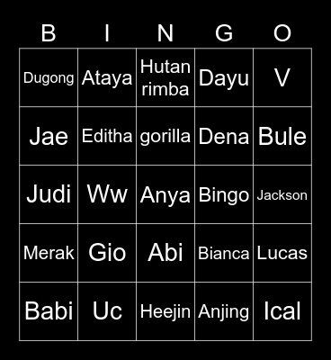 Bingonya abi Bingo Card