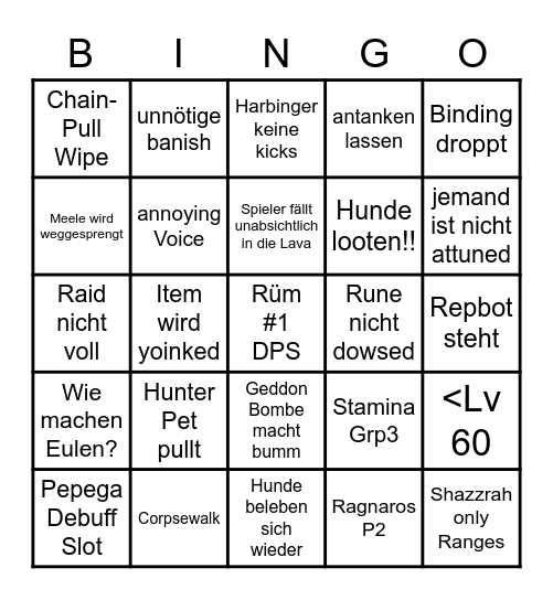 MC Bingo Card