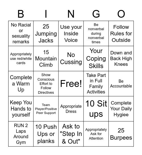 Pathfinder's Bingo Card