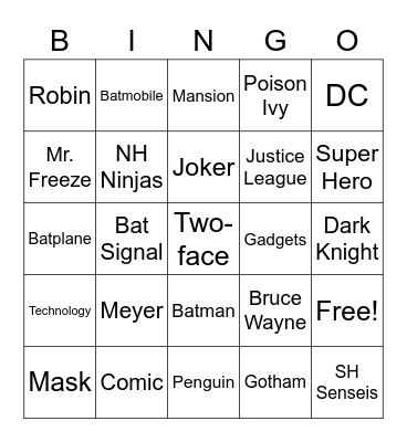 BATMAN Bingo Card