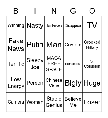 Trump Acuity Bingo Card