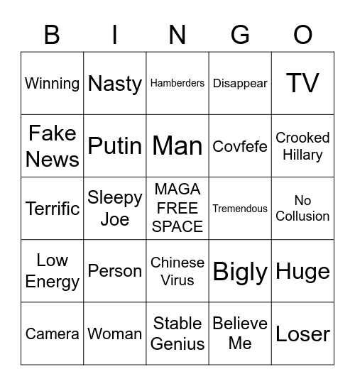 Trump Acuity Bingo Card