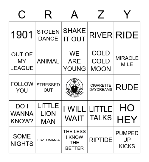 2010s rock Bingo Card