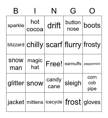 Holiday Bingo Card